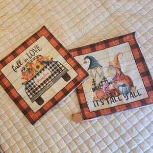 Fall Gnome zippered Pillow Covers and Table Runner